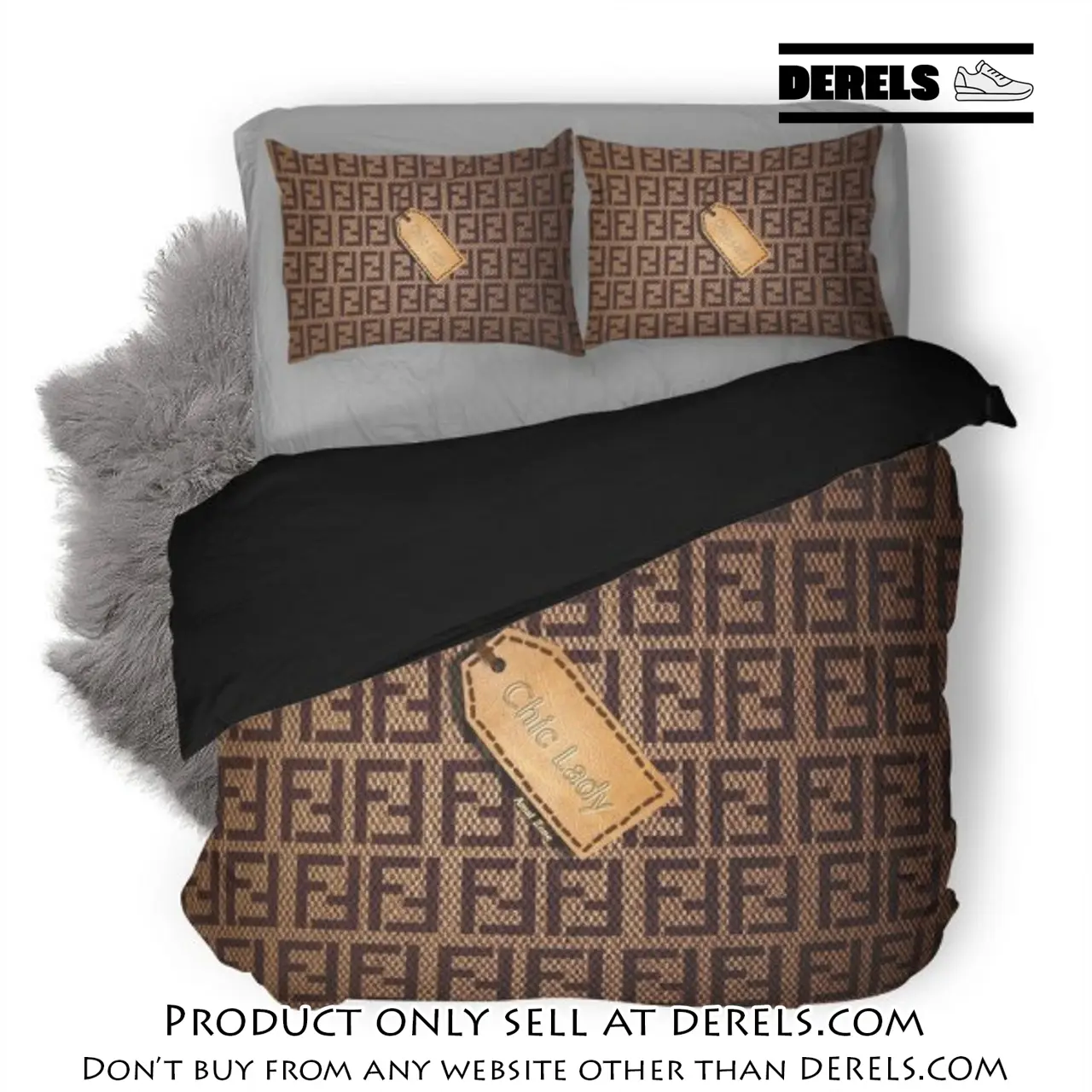 Fendi chic lady luxury logo fashion brand premium bedding set home decor dr1251288
